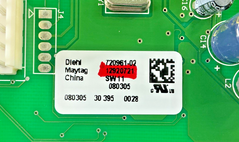 Part number sticker — 12920721