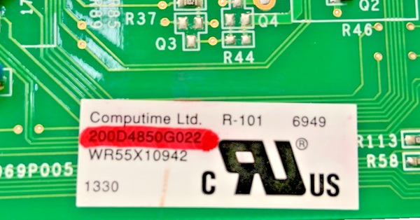Part number sticker — match 200D4850G022 OEM GE Refrigerator Main Control Board Replacement