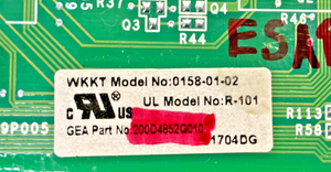 Part number sticker — match 200D4852G010 on your board