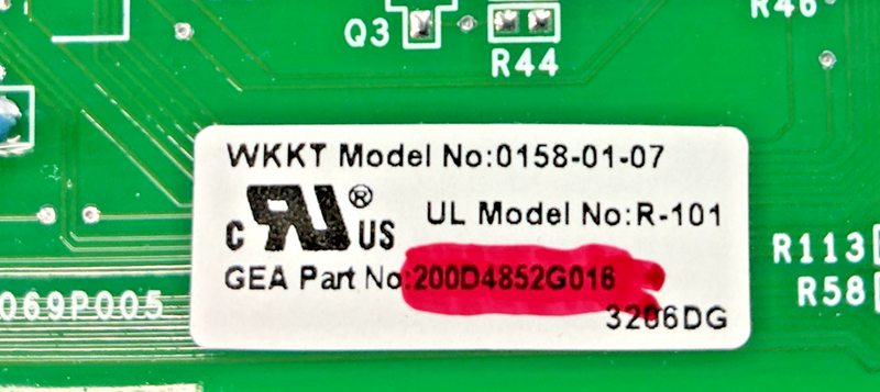 Part number sticker — 200D4852G016