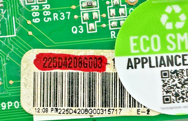 Part number sticker — match 225D4208G003 OEM GE Refrigerator Main Control Board Replacement