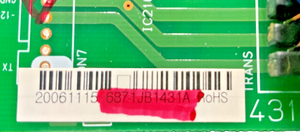 Part number sticker — match 6871JB1431A on your board