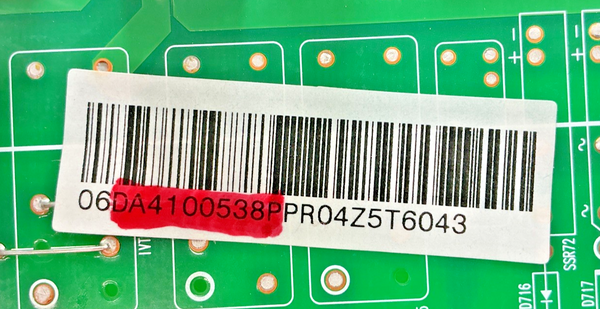 Part number sticker — match DA41-00538P OEM Samsung Refrigerator Main Control Board Replacement