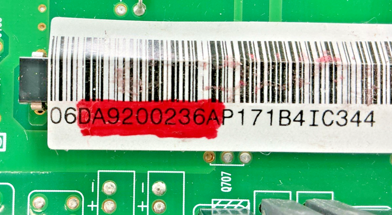 Part number sticker — DA92-00236A