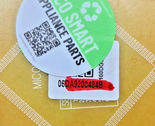 Part number sticker — match DA92-00484B OEM Samsung Refrigerator Main Control Board Replacement