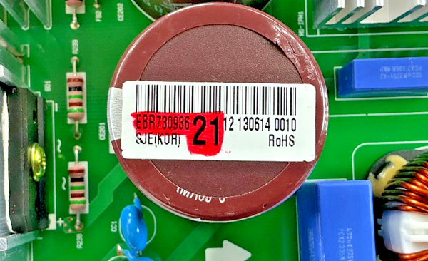Part number sticker — match EBR73093621 OEM LG Refrigerator Main Control Board Replacement