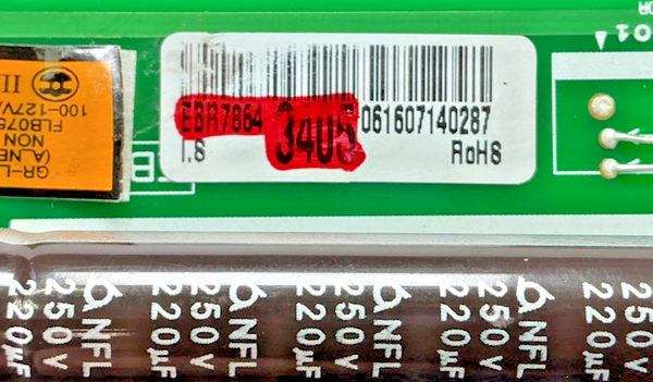 Part number sticker — match EBR78643405 OEM LG Refrigerator Main Control Board Replacement