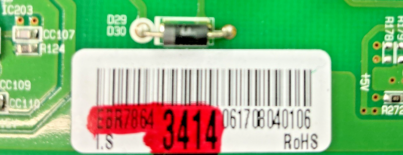 Part number sticker — EBR78643414