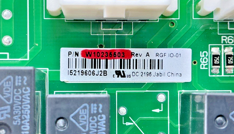 Part number sticker — W10235503