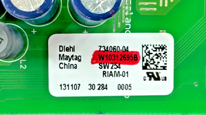 Part number sticker — match W10312695B on your board