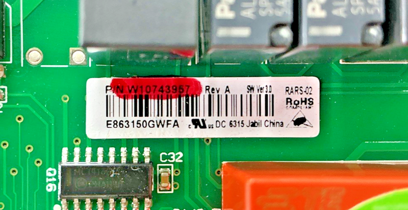 Part number sticker — W10743957