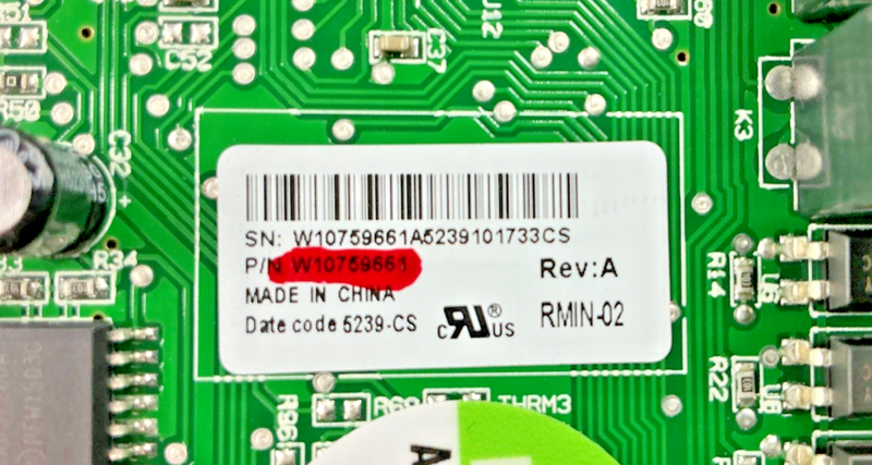 Part number sticker — W10759661