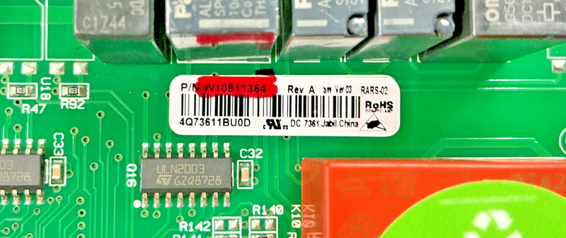 Part number sticker — W10811364