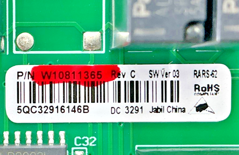 Part number sticker — W10811365